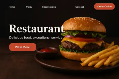 تصميم واجهة مستخدم (UI/UX) احترافية لموقع مطعم جذّاب وسهل الاستخدام