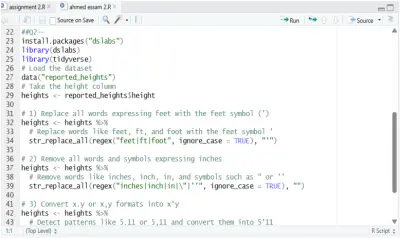 Data cleaning in Rstudio