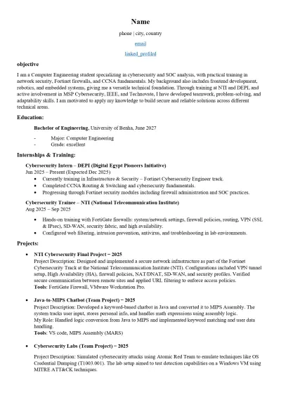 تصميم وإعداد سيرة ذاتية احترافية تعكس الهوية المهنية