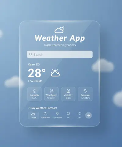 تطبيق توقعات الطقس الديناميكي (API Integration)