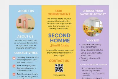 تصميم برشور احترافي لحضانة الأطفال