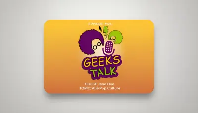 شعار لبرنامج أو بودكاست بعنوان "GEEKS TALK" باستخدام برنامج Illustrator