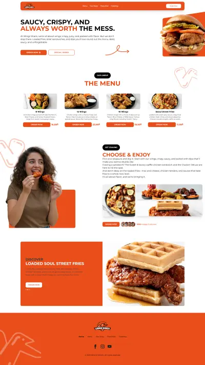 منصة Wings – موقع مطعم للخدمة السريعة
