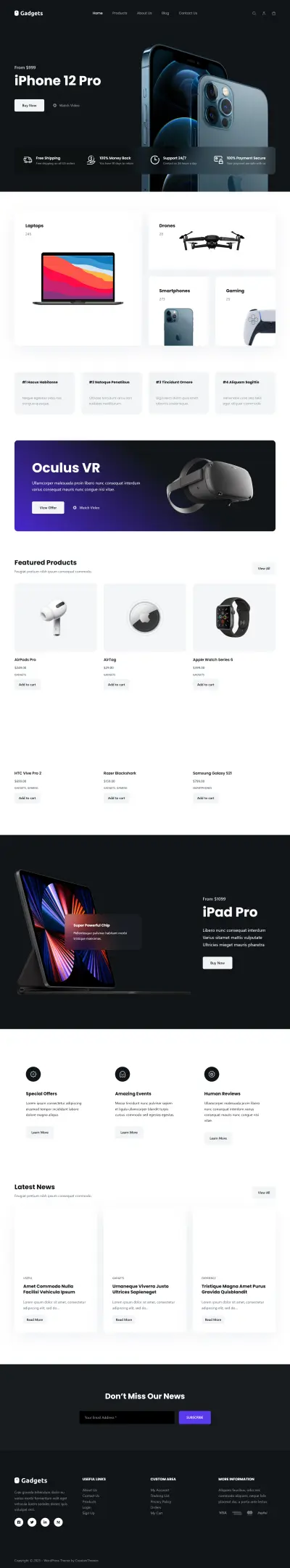 تصميم وتطوير متجر إلكتروني احترافي لبيع الأجهزة الإلكترونية باستخدام ووردبريس