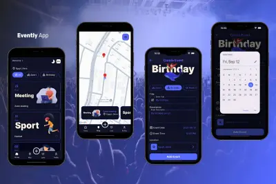 تطبيق Evently لإدارة الأحداث والموقع الجغرافي والطقس