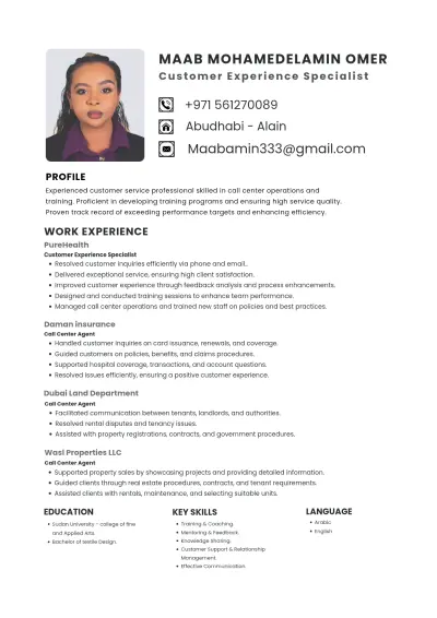 Customer experience specialist