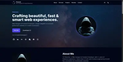 تصميم وتطوير بورتفوليو شخصي احترافي