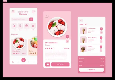 تصميم لتطبيق متجر ايس كريم