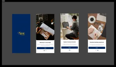 تصميم Landing Page وواجهات تسجيل الدخول لتطبيق Learn Nest