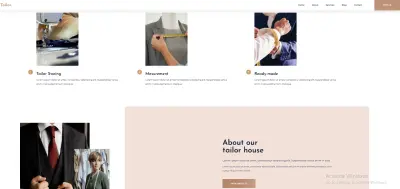 موقع خدمات تصميم الأزياء Tailor – واجهة ويب متكاملة ومتجاوبة