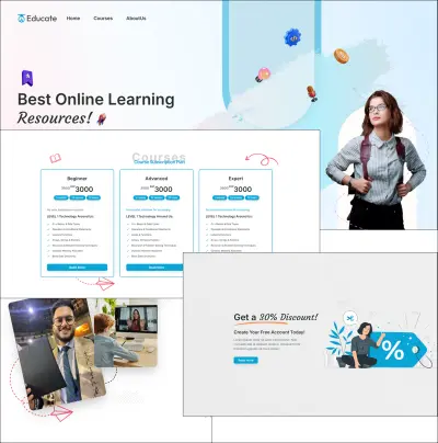 تطوير موقع تعريفي احترافي لخدمة تقنية باستخدام React.js وTailwind CSS
