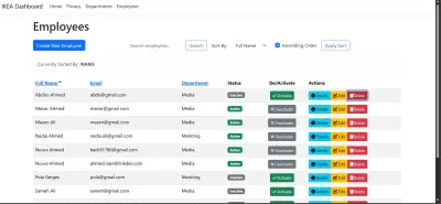 نظام إدارة الموظفين والأقسام باستخدام ASP.NET MVC