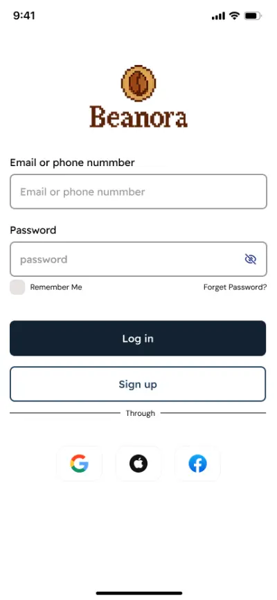 Log in/ Sign Up pages