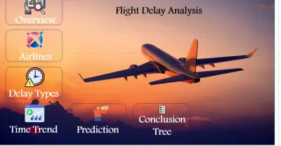 تحليل احترافي لتاخير خطوط الطيران  powerbi