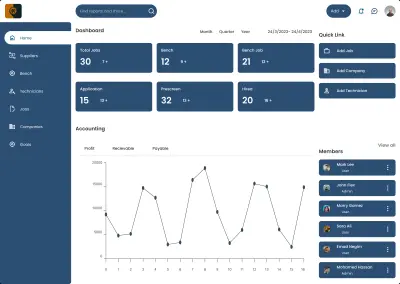 تصميم Dashboard احترافية لإدارة المشاريع والبيانات (UI/UX)