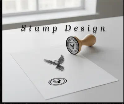 تصميم ستامب (ختم) إداري  للشركة احترافي (خيتم يدوي- أكلاشيه)