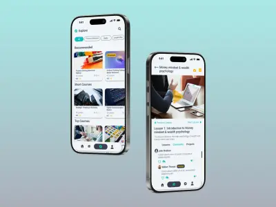 تصميم واجهة وتجربة مستخدم لتطبيق كورسات
