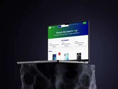 تصميم واجهة مستخدم حديث لموقع تجارة إلكترونية تقنية