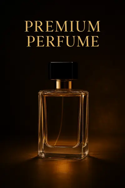إعلان تصميم لعطر فاخر بنمط كلاسيكي أنيق