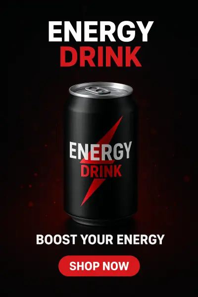 تصميم دعائي جذاب للمشروبات