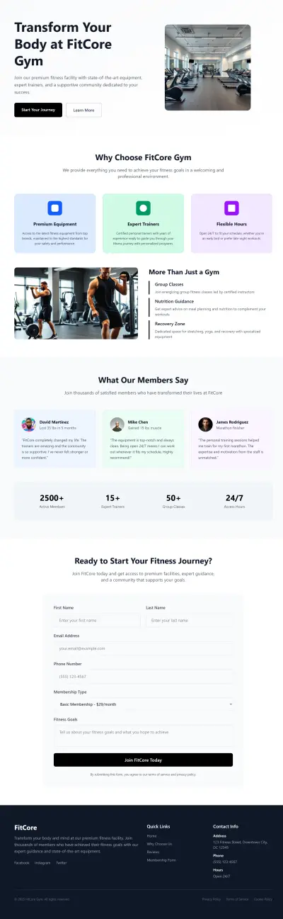 Landing Page لجيم