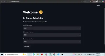 تطبيق ويب بسيط بلغة Python لحاسبة إلكترونية باستخدام Streamlit
