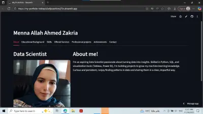 تطوير بورتفوليو تفاعلي باستخدام Streamlit لعرض السيرة الذاتية والمشاريع