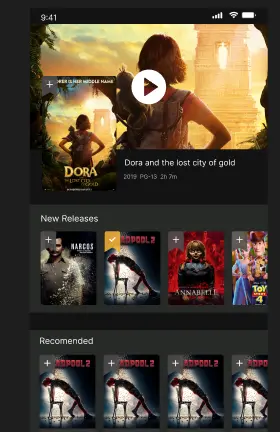 تطبيق افلام وفي خاصيه تضيف افلام المفضله ل watchlist وفيه category لحميع الافلام