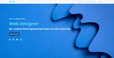 موقع بورتفوليو شخصي تفاعلي (HTML, CSS, JS)