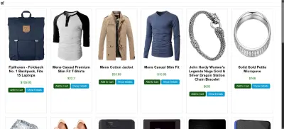 صفحة كاتالوج E-commerce تفاعلية (HTML / CSS / JavaScript)