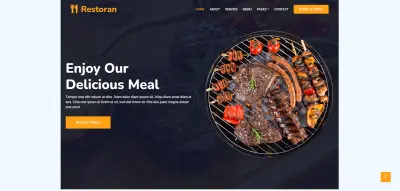 ويب سايت عن مطعم