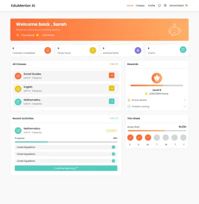 تصميم واجهة وتجربة مستخدم لمنصة تعليمية تفاعلية