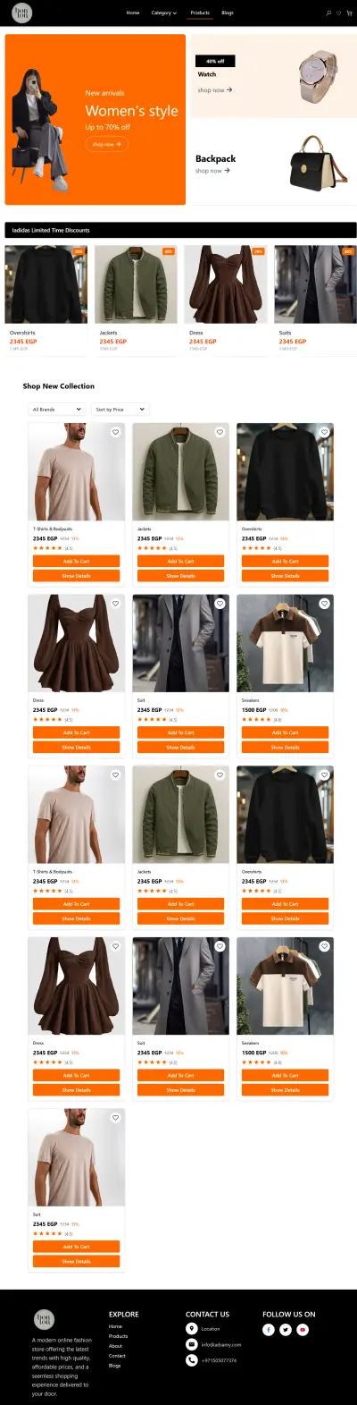 متجر إلكتروني للملابس بتجربة مستخدم سلسة وتصميم جذاب