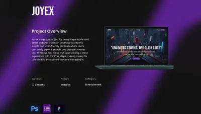 صورة العمل JOYEX Movie Streaming Website – UI/UX Case Study