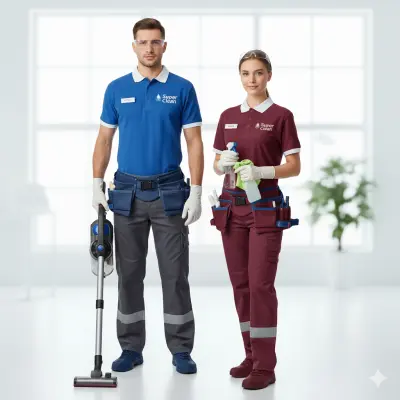 زي رسمي لشركة نضافة ولوجو مع وجود زي في الصيف وزي للشتا