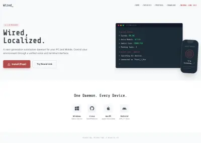 The Wired Landing page