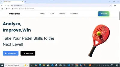 تطبيق ويب تفاعلي لتسجيل الدخول وتحليل مباريات البادل (Padelytics)