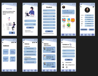 تصميم واجهة مستخدم لتطبيق تعليم أونلاين (Zaker Sa7)