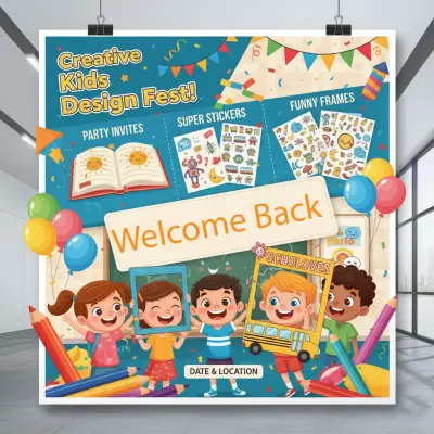 تصاميم بطاقات وإعلانات مدرسية لحفلات وفعاليات المدارس