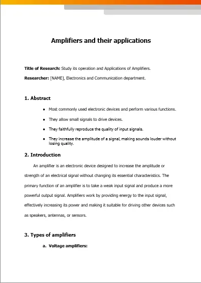 Word Report about Amplifiers