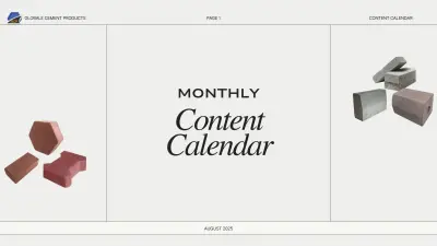 تقويم محتوى شهري لمصنع Globle Cement Product