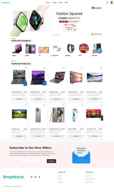 ShopWave - electronics ecommerce website