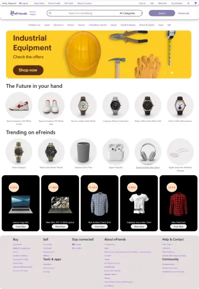 موقع تسوق إلكتروني – eFreinds (مشروع فريق)