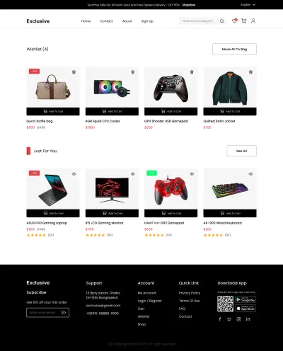 موقع E-commerce لعرض و بيع منتجات