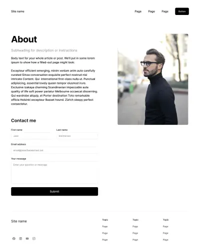 تصميم واجهة موقع