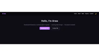 تصميم وتطوير موقع Portfolio احترافي ومتجاوب باستخدام HTML وCSS وJavaScript