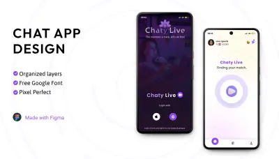 تصميم UI UX لتطبيق دردشة صوتية عبر المكالمات
