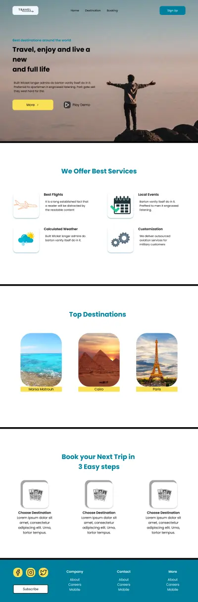 تصميم واجهة مسخدم لويب سايت Landing Page