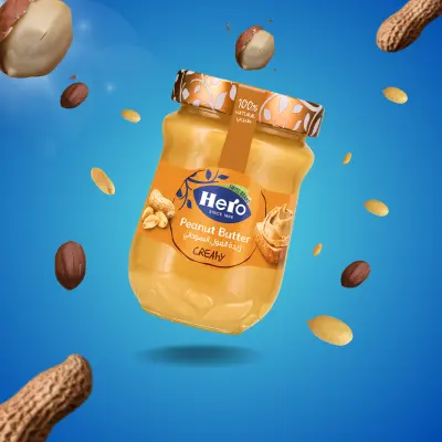 تصميم إعلان احترافي لمنتج غذائي – Peanut Butter Hero