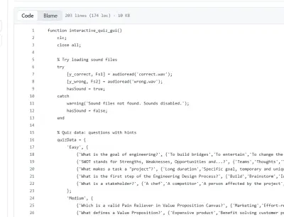 interactive quiz game